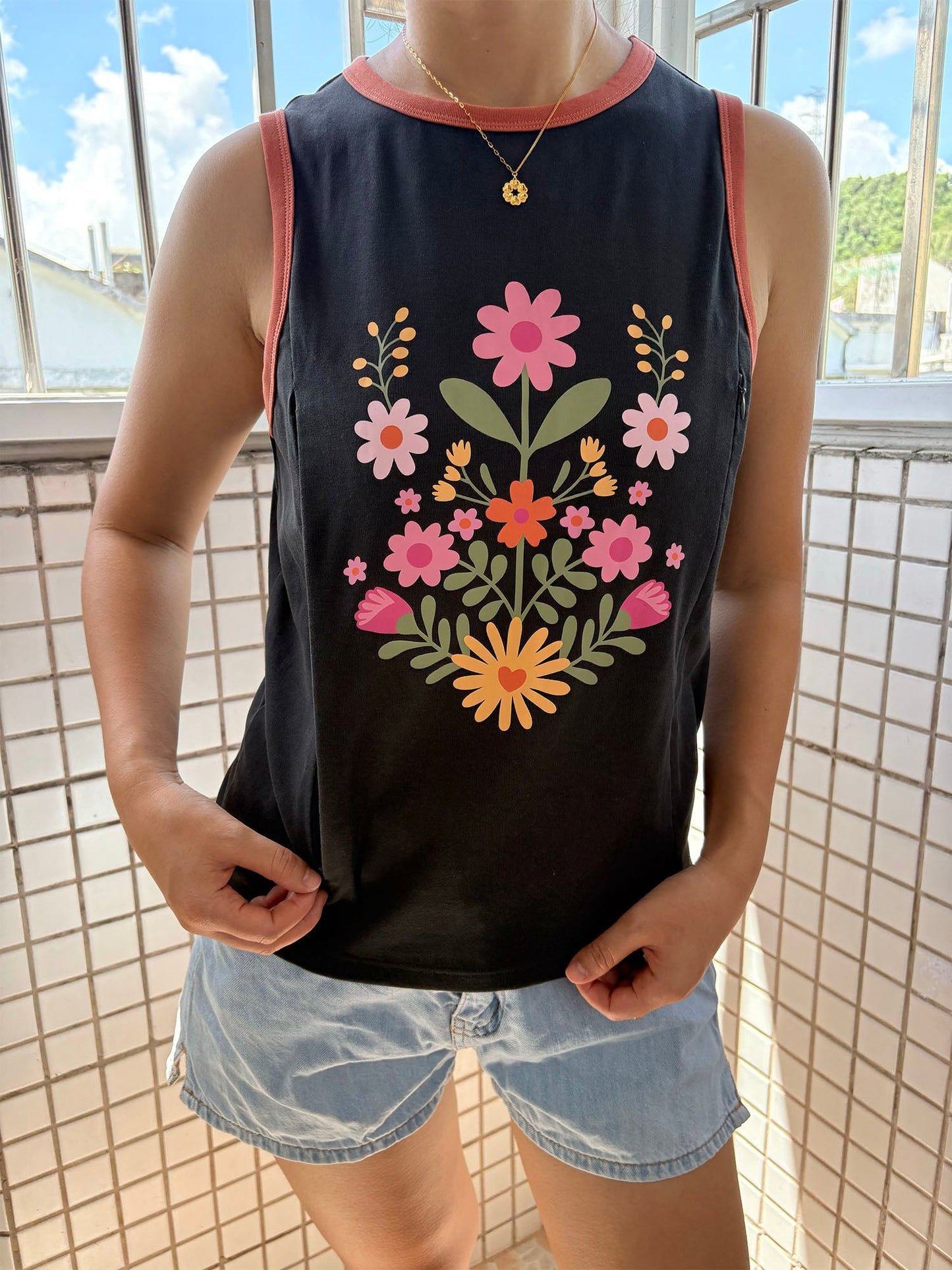 Flowers Nursing Tank
