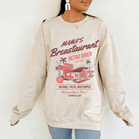 Mama's Breastaurant Breastfeeding Retro Sweatshirt