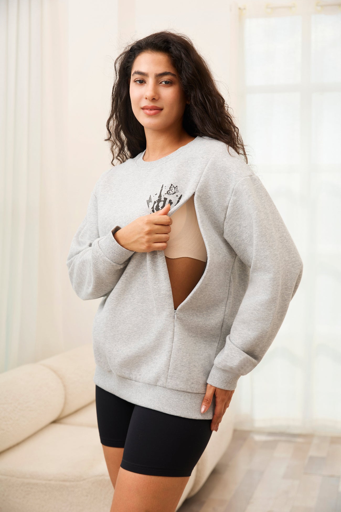 Motherhood Sometimes I Rock It Sometimes It Rocks Me Nursing Sweatshirt