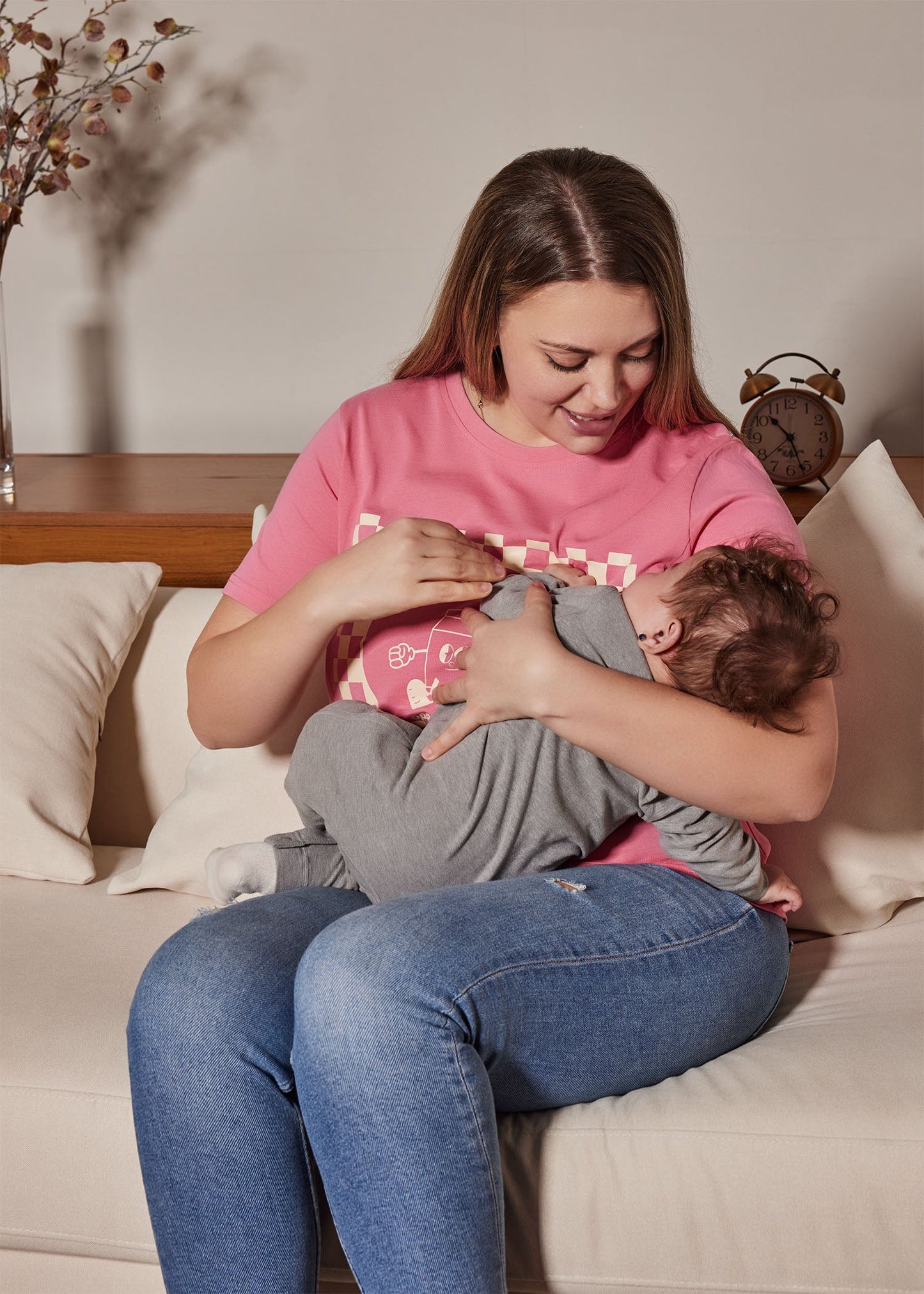 Checkered Milk Carton Nursing Tee