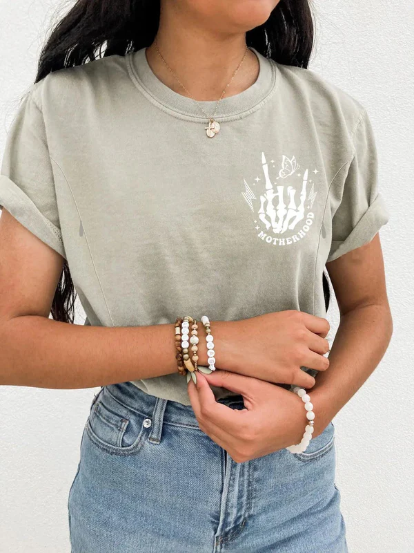 Motherhood Sometimes I Rock It Sometimes It Rocks Me Nursing T-shirt