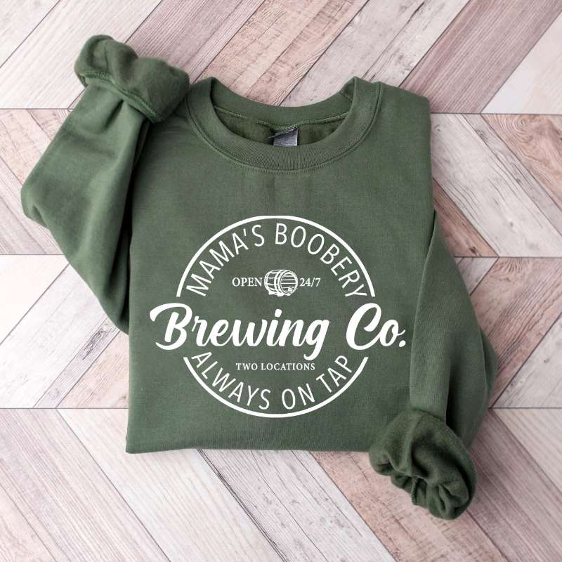 Mama's Boobery Zip Crewneck Breastfeeding Sweatshirt