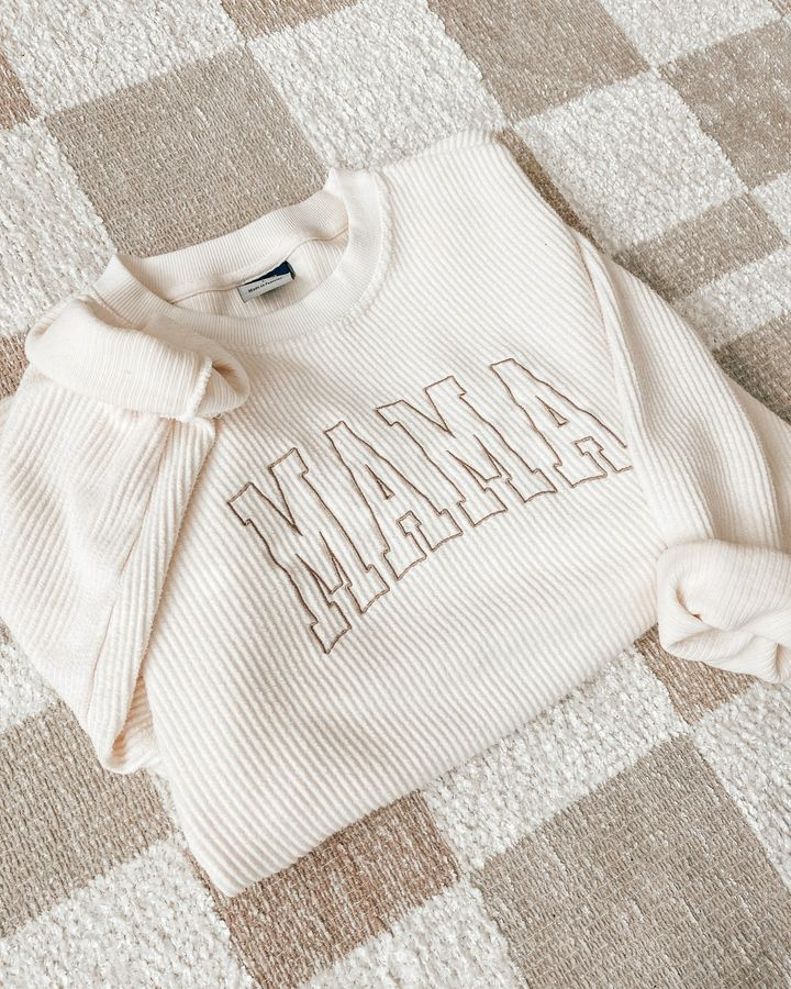 Corded Embroidered Mama Nursing Sweatshirt