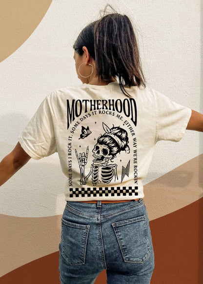 Motherhood Sometimes I Rock It Sometimes It Rocks Me Nursing T-shirt