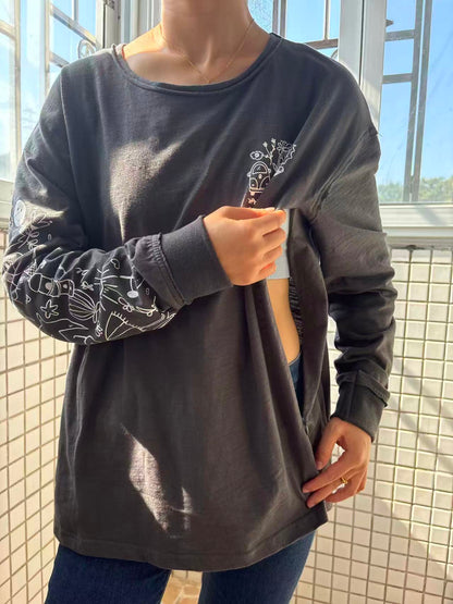 Oversized Cotton Doodle Breastfeeding T-Shirt