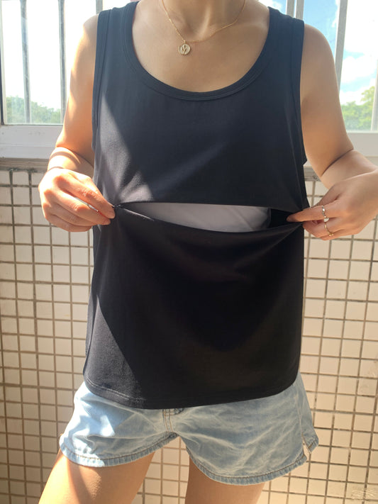 Women's Nursing Zip Tank Top