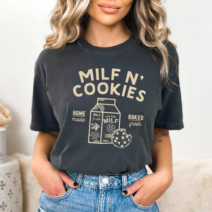 Funny Milf N' Cookies Nursing T-shirt