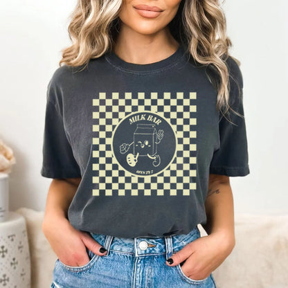 Checkered Milk Carton Nursing Tee