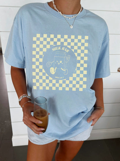 Checkered Milk Carton Nursing Tee