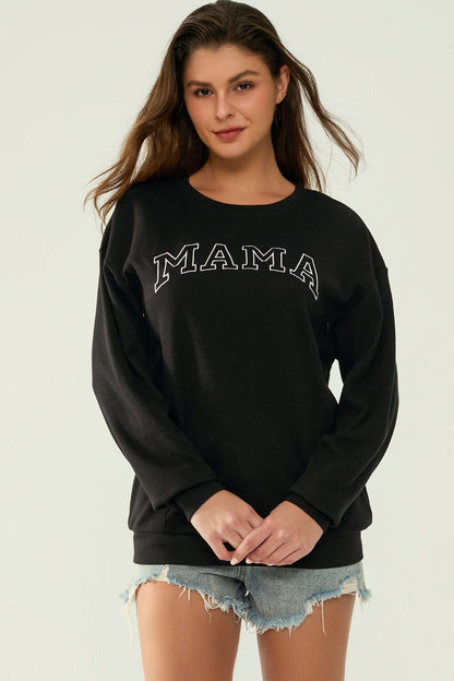 Waffle Knit Mama With Zippers Breastfeeding Sweatshirt