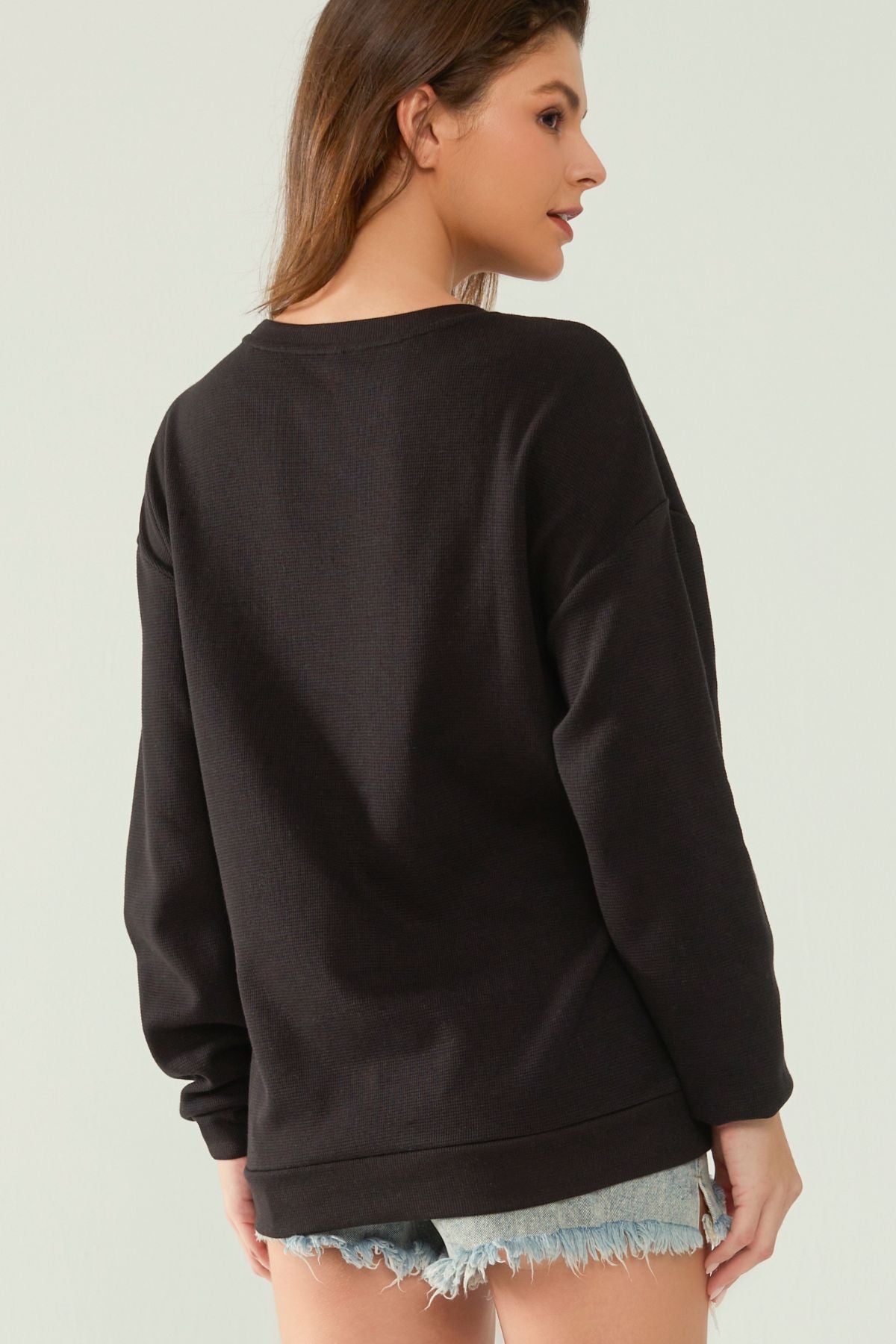 Waffle Knit Mama With Zippers Breastfeeding Sweatshirt