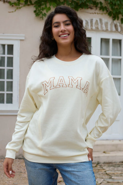 Waffle Knit Mama With Zippers Breastfeeding Sweatshirt