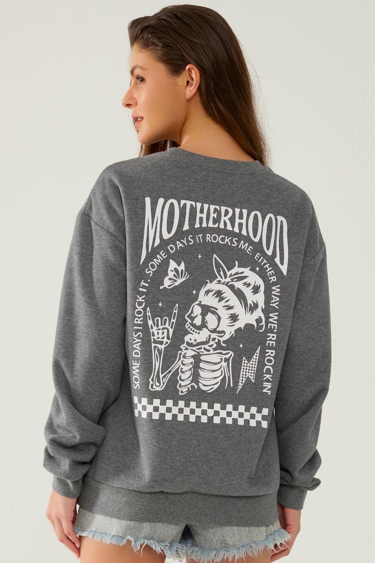 Motherhood Sometimes I Rock It Sometimes It Rocks Me Nursing Sweatshirt