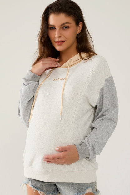 Giftifymama Colorblock Nursing Hoodie With Pocket