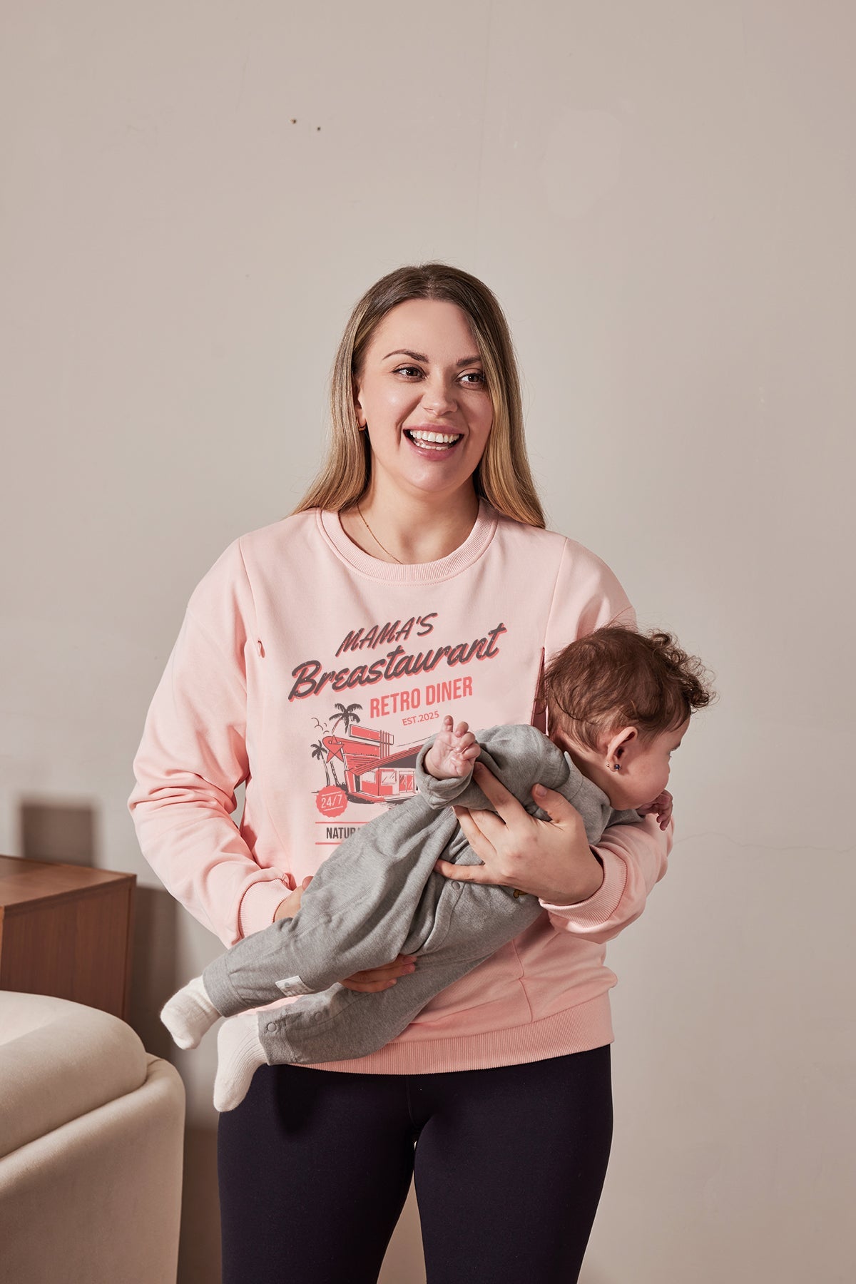 Mama's Breastaurant Breastfeeding Retro Sweatshirt