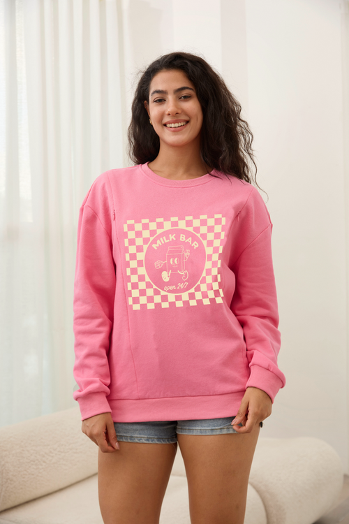 Checkered Milk Carton Nursing Sweatshirt