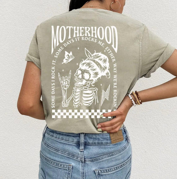 Motherhood Sometimes I Rock It Sometimes It Rocks Me Nursing T-shirt