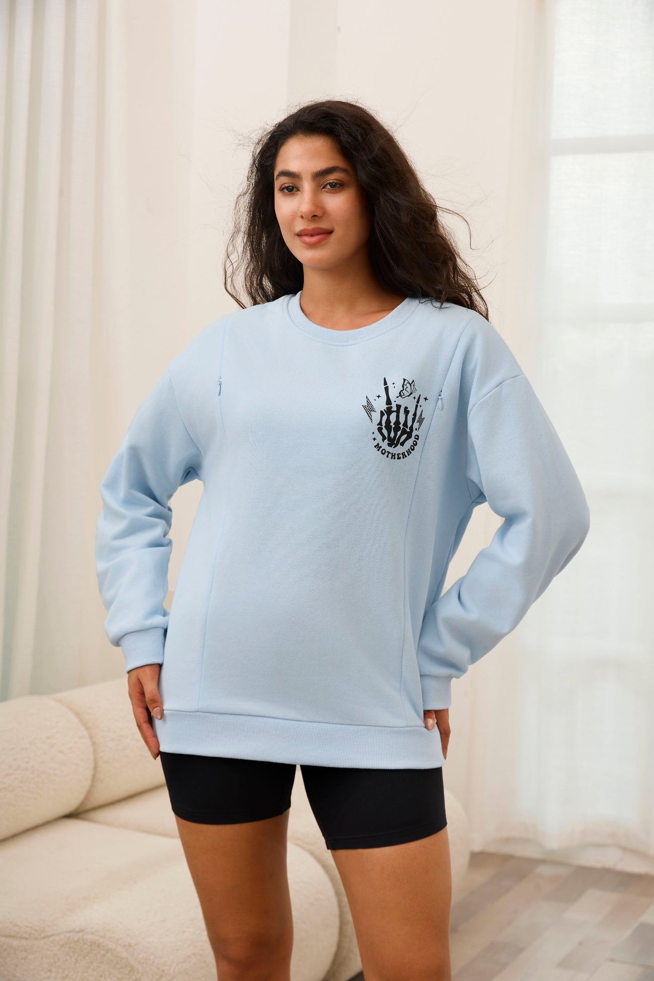 Motherhood Sometimes I Rock It Sometimes It Rocks Me Nursing Sweatshirt