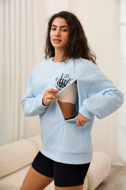 Motherhood Sometimes I Rock It Sometimes It Rocks Me Nursing Sweatshirt