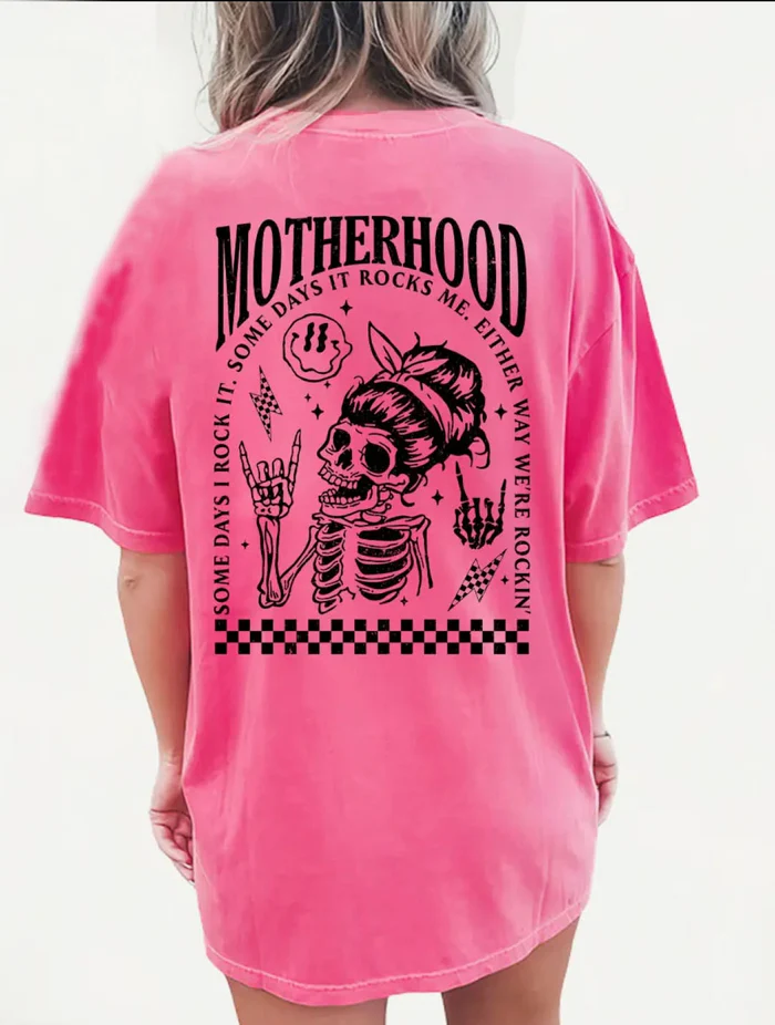 Motherhood Sometimes I Rock It Sometimes It Rocks Me Nursing T-shirt