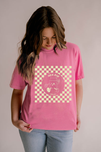 Checkered Milk Carton Nursing Tee