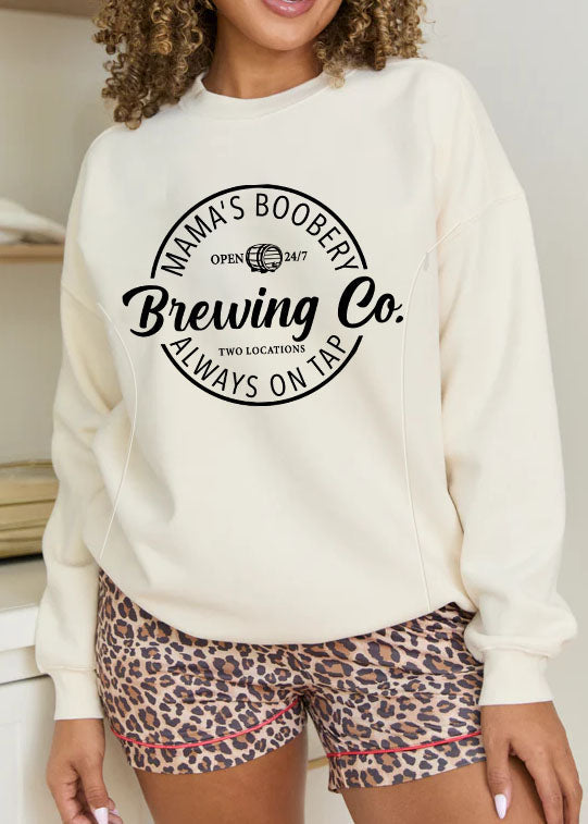 Mama's Boobery Zip Crewneck Breastfeeding Sweatshirt