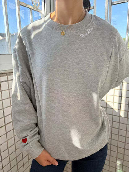 Oversized Mama Embroidered Nursing Sweatshirt