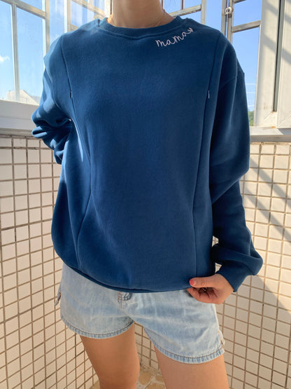 Mama Embroidered Breastfeeding Nursing Sweatshirt