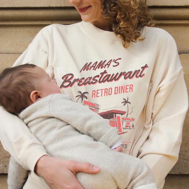 Mama's Breastaurant Breastfeeding Retro Sweatshirt