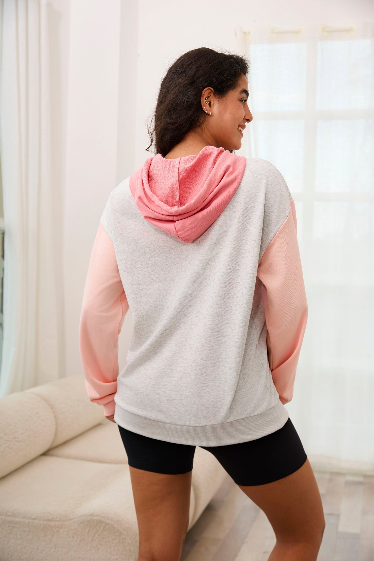 Giftifymama Colorblock Nursing Hoodie With Pocket