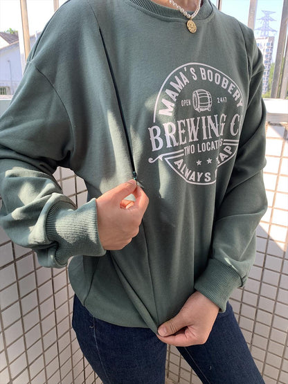 Mamas Boobery Crewneck Breastfeeding Sweatshirt