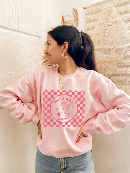 Checkered Milk Carton Nursing Sweatshirt