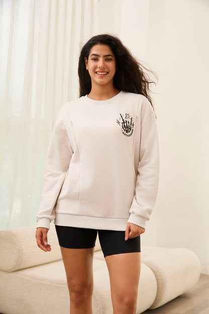 Motherhood Sometimes I Rock It Sometimes It Rocks Me Nursing Sweatshirt