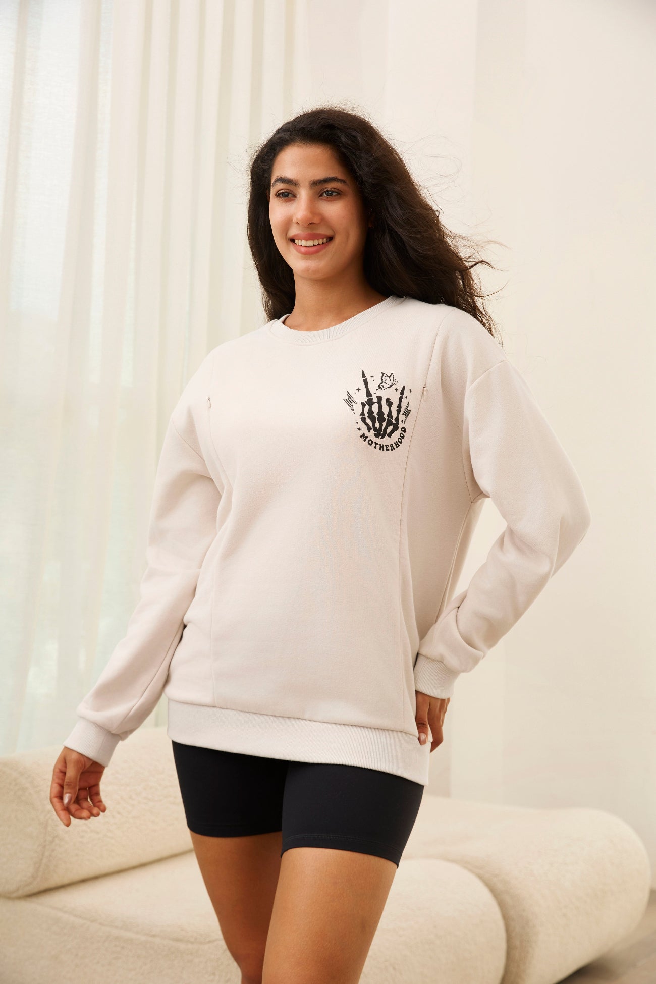 Motherhood Sometimes I Rock It Sometimes It Rocks Me Nursing Sweatshirt