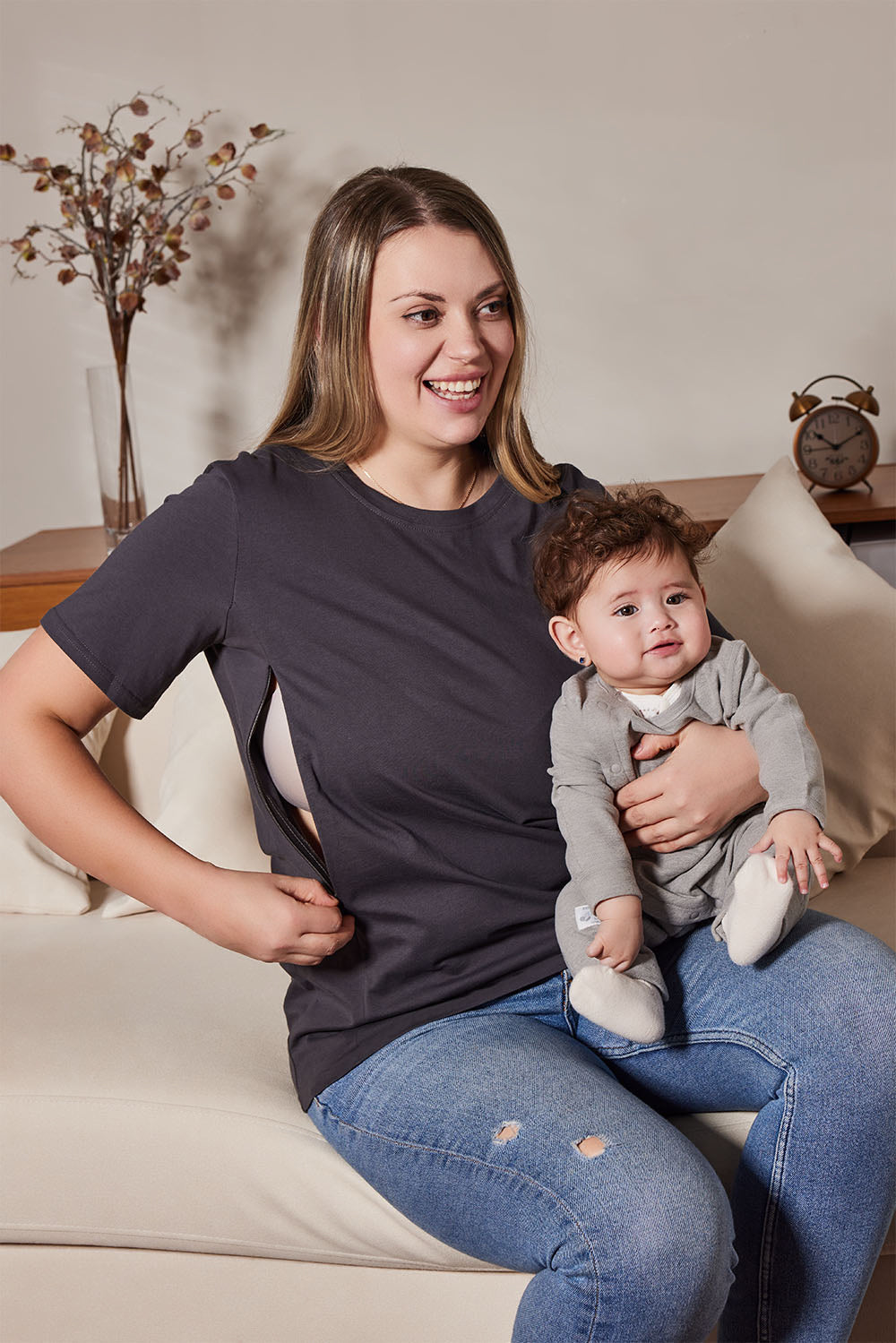 Motherhood Sometimes I Rock It Sometimes It Rocks Me Nursing T-shirt